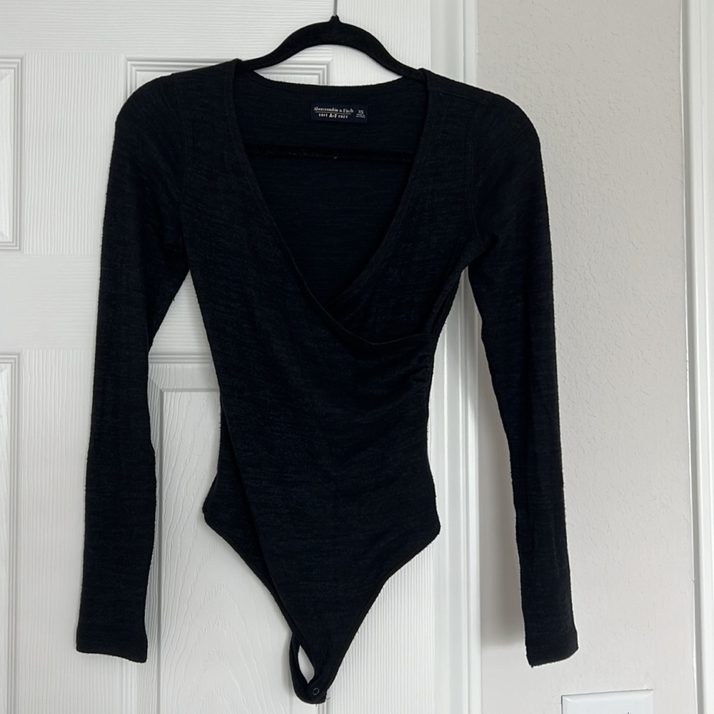 Abercrombie & Fitch Soft A&F Cozy black long sleeve body suit